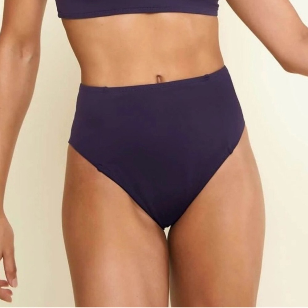 NWT Andie Swim The High Waisted Cheeky Bottom—Flat in Navy Size Medium